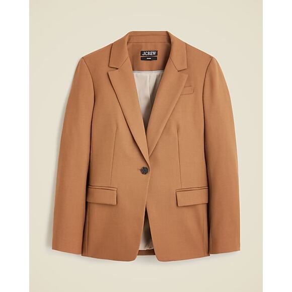 J.Crew $248 Helena blazer in wool-blend flannel Camel Size 4 - Picture 2 of 16